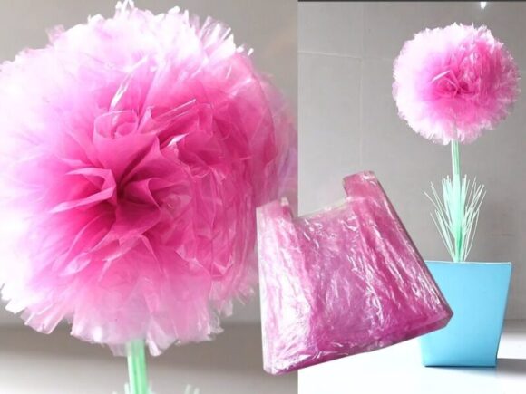 Cách làm hoa nhựa để bàn bằng phế liệu
