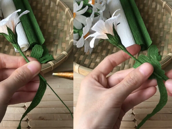 Cách làm hoa cúc họa mi bằng giấy nhún