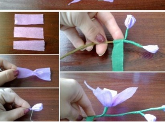 Cách làm hoa phong lan bằng giấy nhún tuyệt đẹp