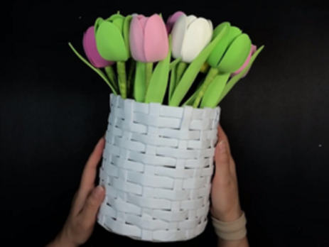 Đơn giản hóa làm tulip bằng xốp bitis