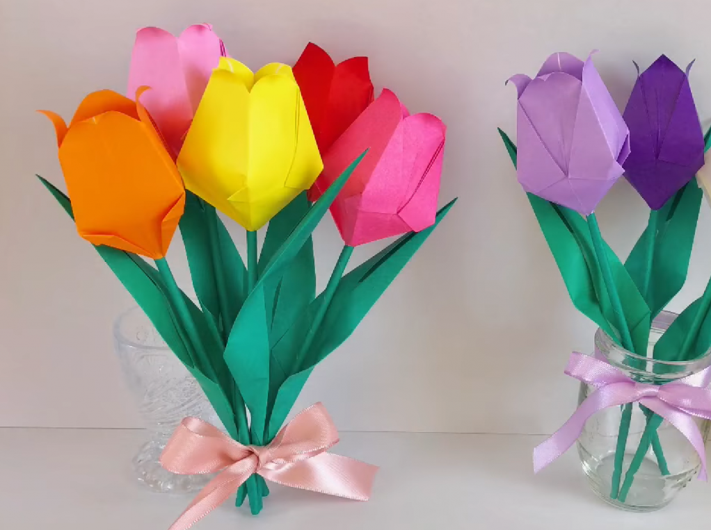 Cách gấp hoa Tulip theo phong cách Origami